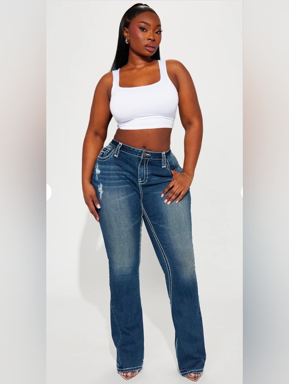 Fashion Nova Fit Flare Blue Jeans Sz20
